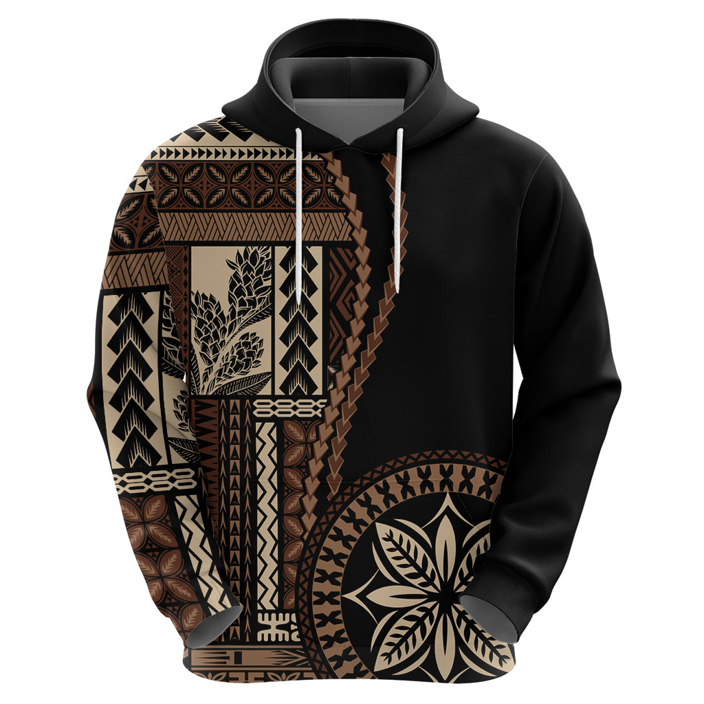 Samoa Siapo Motif Hoodie Classic Style - Black Ver02 - Wonder Print Shop