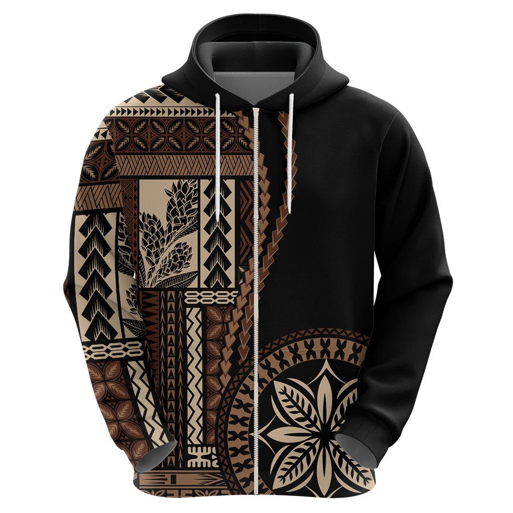 Samoa Siapo Motif Hoodie Classic Style - Black Ver02 - Wonder Print Shop