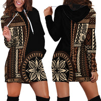 Samoa Siapo Motif Hoodie Dress Classic Style - Black Ver02 - Wonder Print Shop
