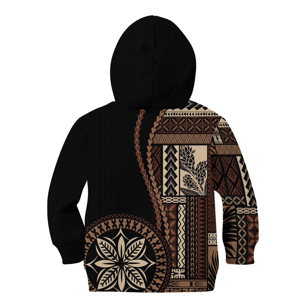 Samoa Siapo Motif Kid Hoodie Classic Style - Black Ver02 - Wonder Print Shop