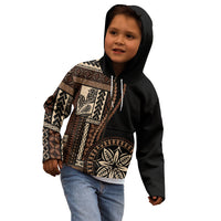 Samoa Siapo Motif Kid Hoodie Classic Style - Black Ver02 - Wonder Print Shop