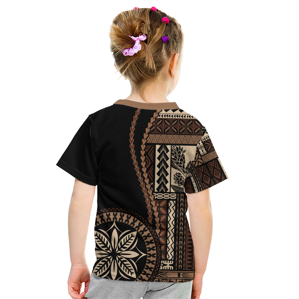 Samoa Siapo Motif Kid T Shirt Classic Style - Black Ver02 - Wonder Print Shop