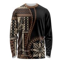 Samoa Siapo Motif Long Sleeve Shirt Classic Style - Black Ver02 - Wonder Print Shop