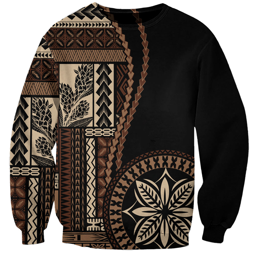 Samoa Siapo Motif Sweatshirt Classic Style - Black Ver02 - Wonder Print Shop