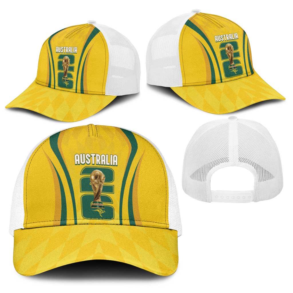Australia Socceroos Custom Baseball Net Cap 2026 Forever Golden - Wonder Print Shop