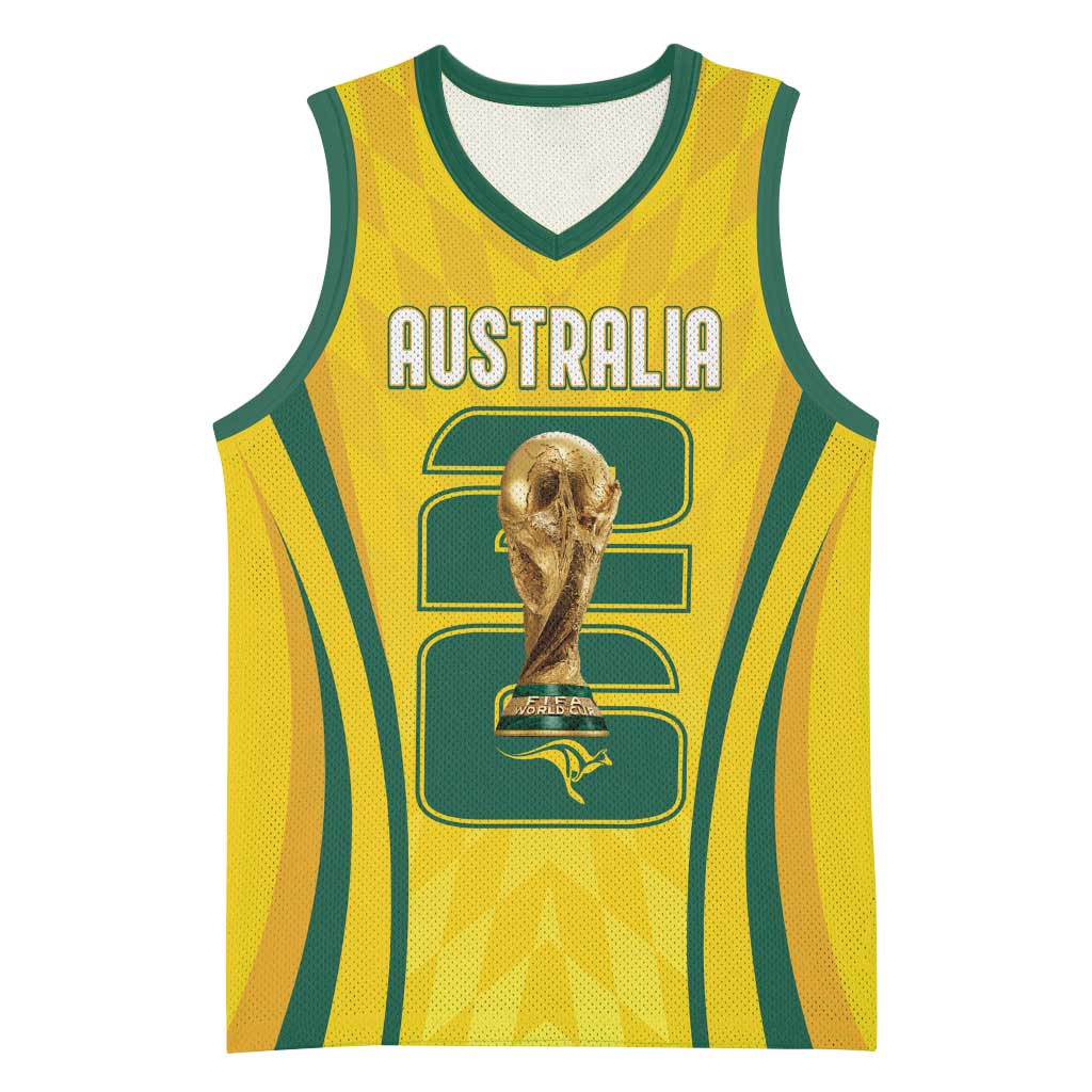 Australia Socceroos Custom Basketball Jersey 2026 Forever Golden - Wonder Print Shop