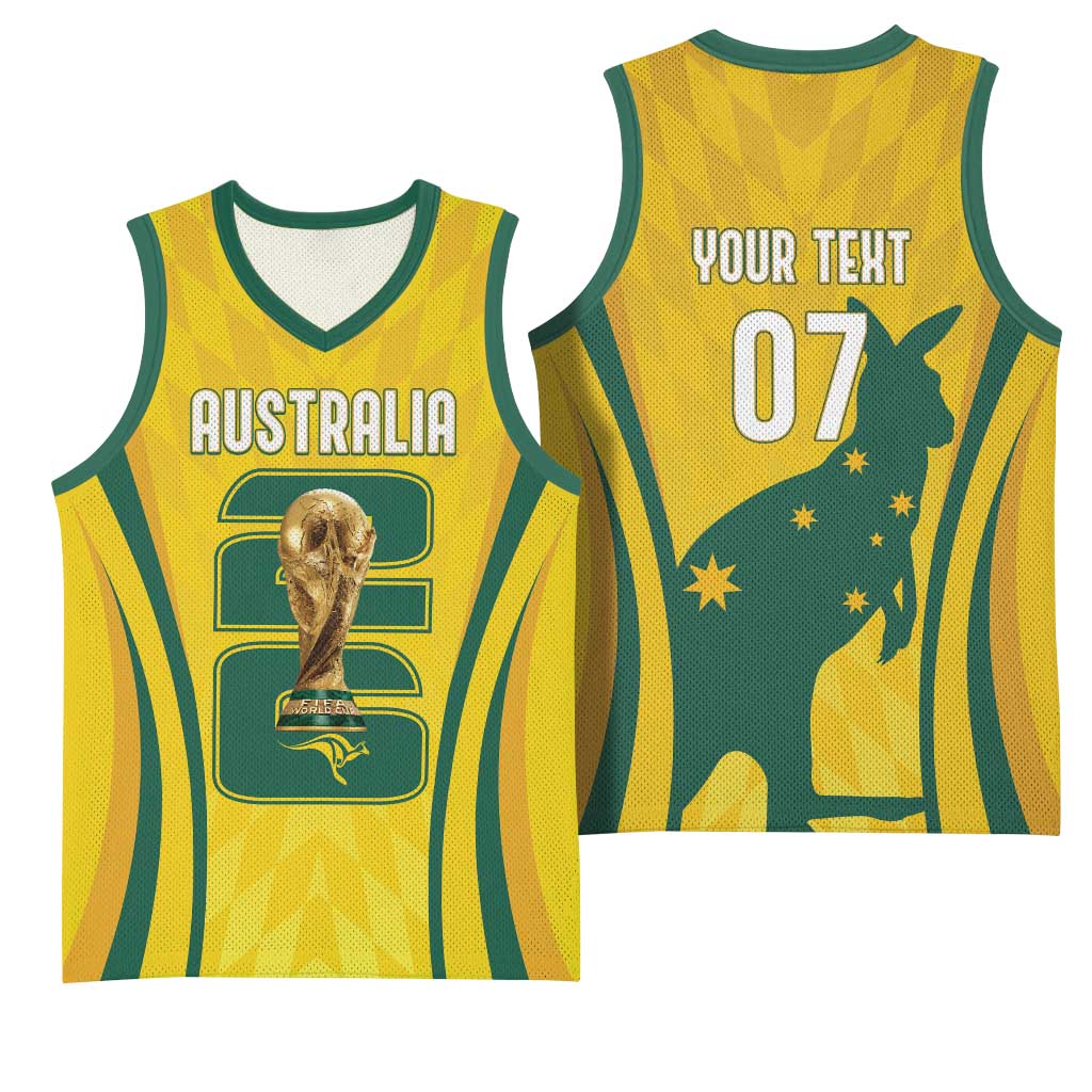 Australia Socceroos Custom Basketball Jersey 2026 Forever Golden - Wonder Print Shop