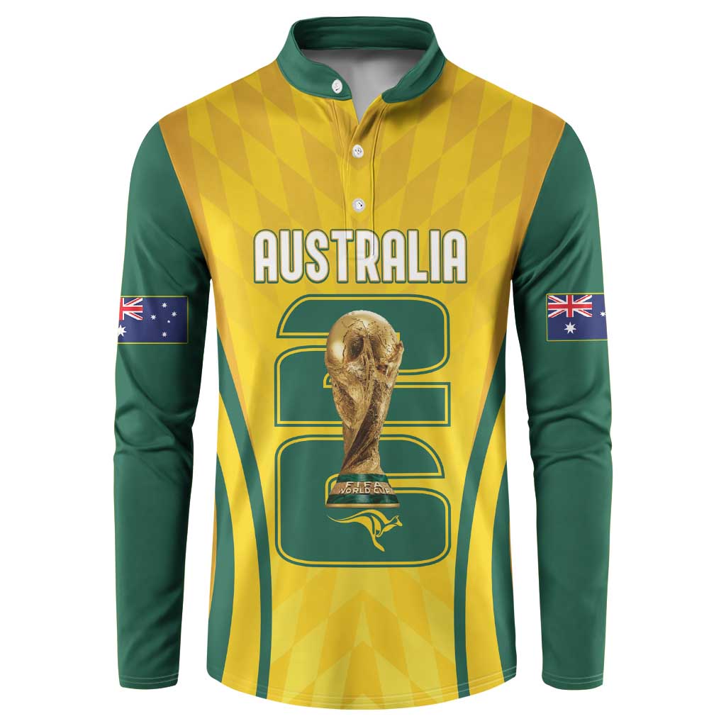 Australia Socceroos Custom Button Sweatshirt 2026 Forever Golden - Wonder Print Shop