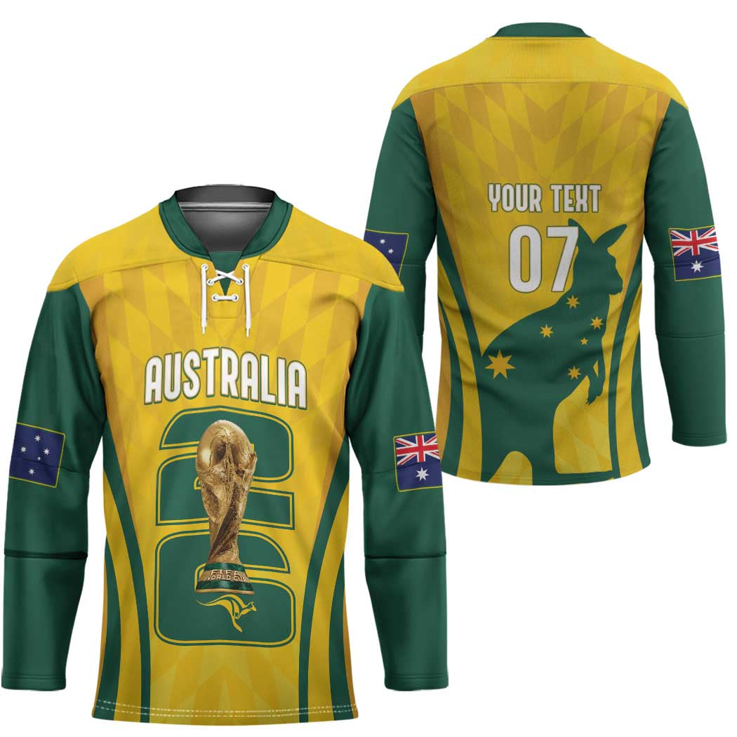 Australia Socceroos Custom Hockey Jersey 2026 Forever Golden - Wonder Print Shop