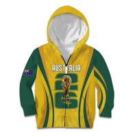 Australia Socceroos Custom Kid Hoodie 2026 Forever Golden - Wonder Print Shop