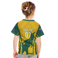 Australia Socceroos Custom Kid T Shirt 2026 Forever Golden - Wonder Print Shop