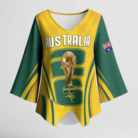 Australia Socceroos Custom Kimono Sleeve Blouse 2026 Forever Golden - Wonder Print Shop