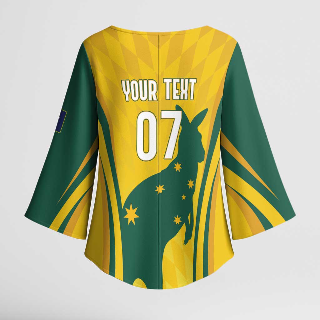Australia Socceroos Custom Kimono Sleeve Blouse 2026 Forever Golden - Wonder Print Shop