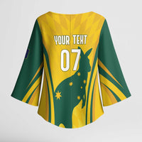 Australia Socceroos Custom Kimono Sleeve Blouse 2026 Forever Golden - Wonder Print Shop