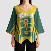 Australia Socceroos Custom Kimono Sleeve Blouse 2026 Forever Golden - Wonder Print Shop