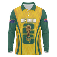 Australia Socceroos Custom Long Sleeve Polo Shirt 2026 Forever Golden - Wonder Print Shop
