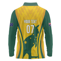 Australia Socceroos Custom Long Sleeve Polo Shirt 2026 Forever Golden - Wonder Print Shop