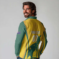 Australia Socceroos Custom Long Sleeve Polo Shirt 2026 Forever Golden - Wonder Print Shop