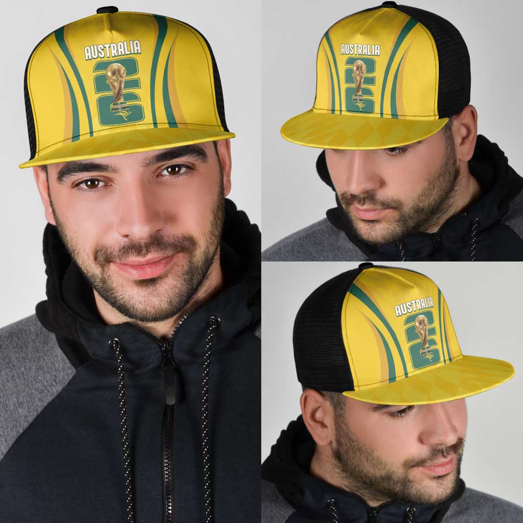 Australia Socceroos Custom Mesh Trucker Cap 2026 Forever Golden - Wonder Print Shop