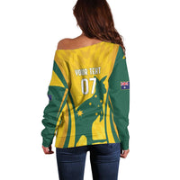 Australia Socceroos Custom Off Shoulder Sweater 2026 Forever Golden - Wonder Print Shop