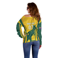Australia Socceroos Custom Off Shoulder Sweater 2026 Forever Golden - Wonder Print Shop