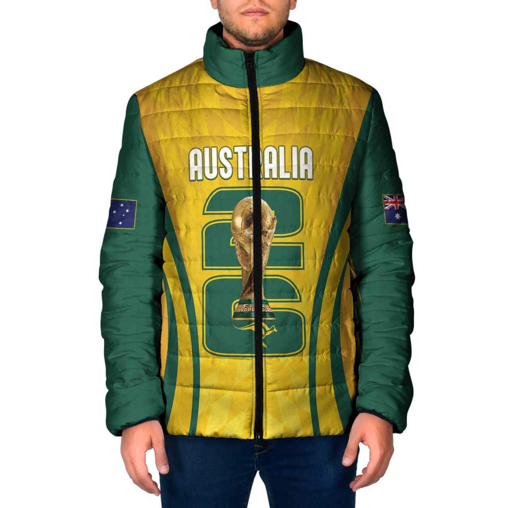 Australia Socceroos Custom Padded Jacket 2026 Forever Golden - Wonder Print Shop