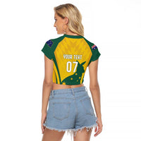 Australia Socceroos Custom Raglan Cropped T Shirt 2026 Forever Golden - Wonder Print Shop