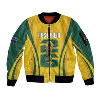 Australia Socceroos Custom Sleeve Zip Bomber Jacket 2026 Forever Golden - Wonder Print Shop