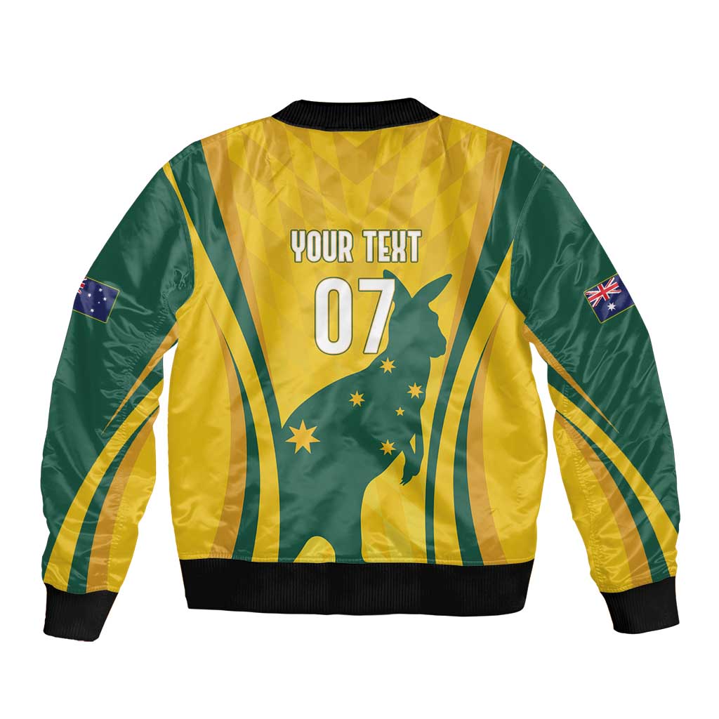 Australia Socceroos Custom Sleeve Zip Bomber Jacket 2026 Forever Golden - Wonder Print Shop