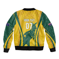 Australia Socceroos Custom Sleeve Zip Bomber Jacket 2026 Forever Golden - Wonder Print Shop