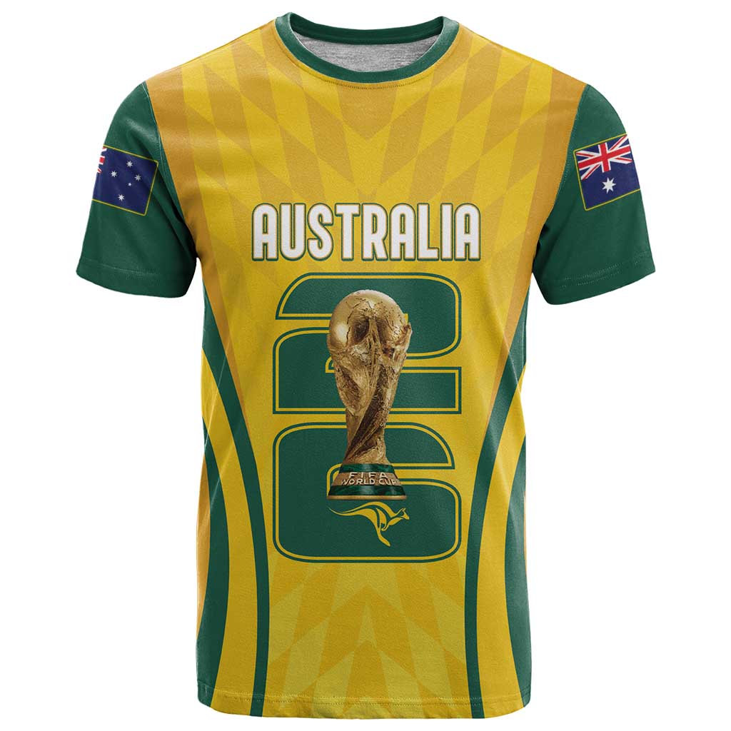 Australia Socceroos Custom T Shirt 2026 Forever Golden - Wonder Print Shop