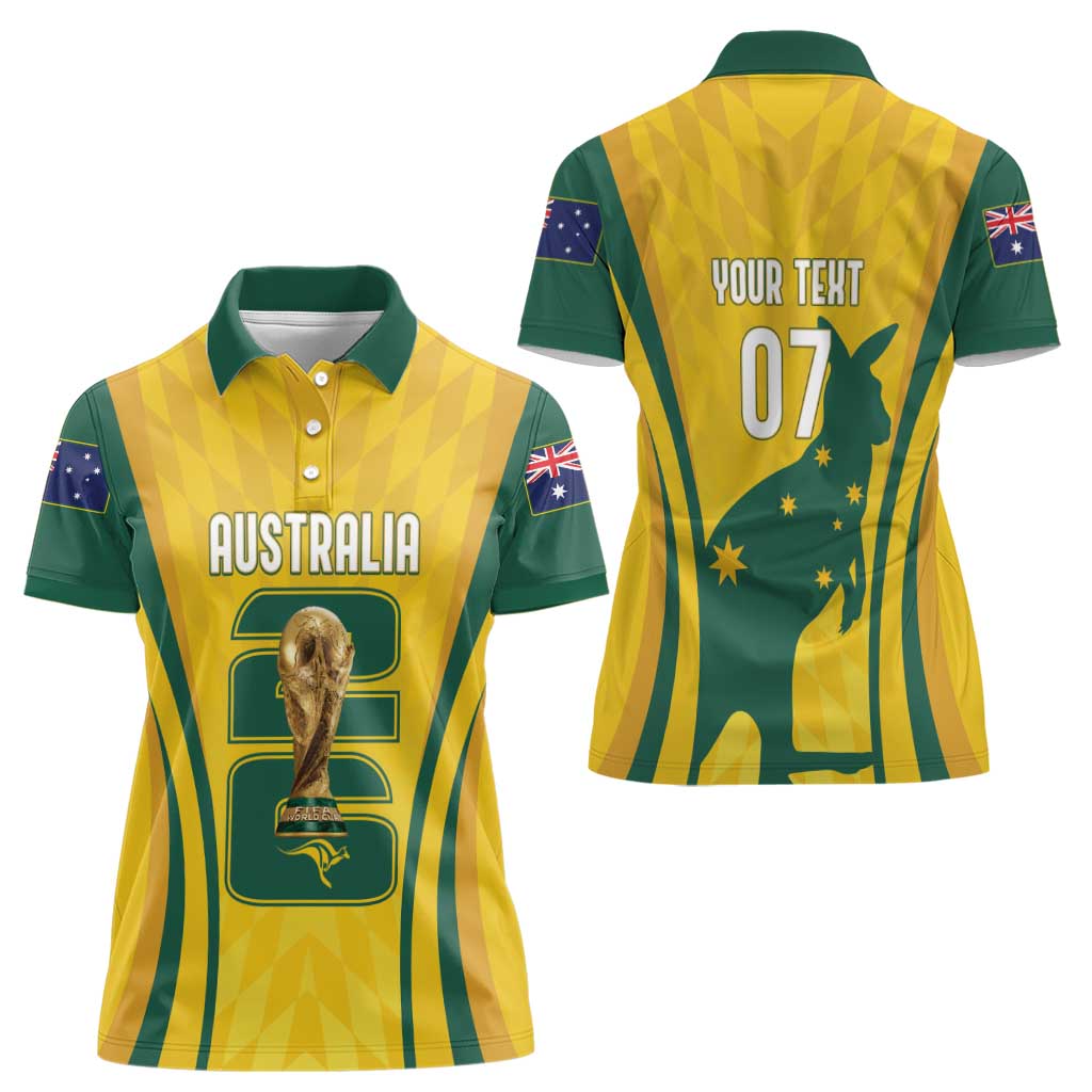 Australia Socceroos Custom Women Polo Shirt 2026 Forever Golden - Wonder Print Shop