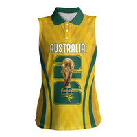 Australia Socceroos Custom Women Sleeveless Polo Shirt 2026 Forever Golden - Wonder Print Shop