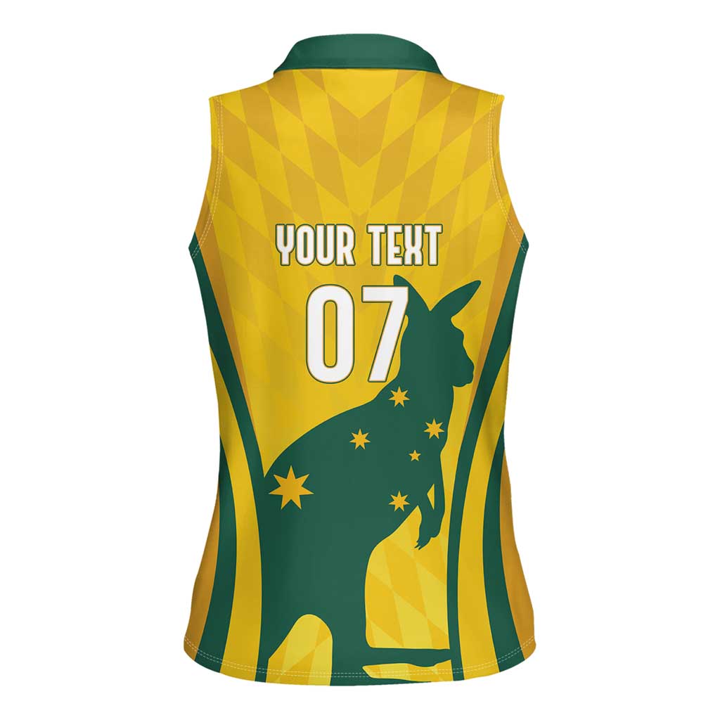 Australia Socceroos Custom Women Sleeveless Polo Shirt 2026 Forever Golden - Wonder Print Shop