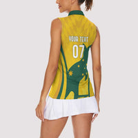 Australia Socceroos Custom Women Sleeveless Polo Shirt 2026 Forever Golden - Wonder Print Shop