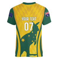 Australia Socceroos Custom Women V-Neck T-Shirt 2026 Forever Golden - Wonder Print Shop