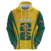 Australia Socceroos Custom Zip Hoodie 2026 Forever Golden - Wonder Print Shop