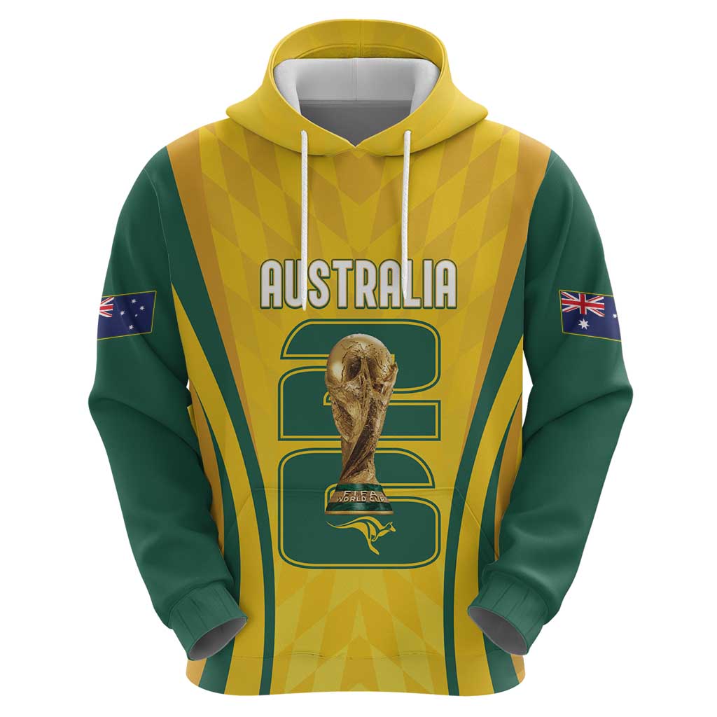 Australia Socceroos Custom Zip Hoodie 2026 Forever Golden - Wonder Print Shop