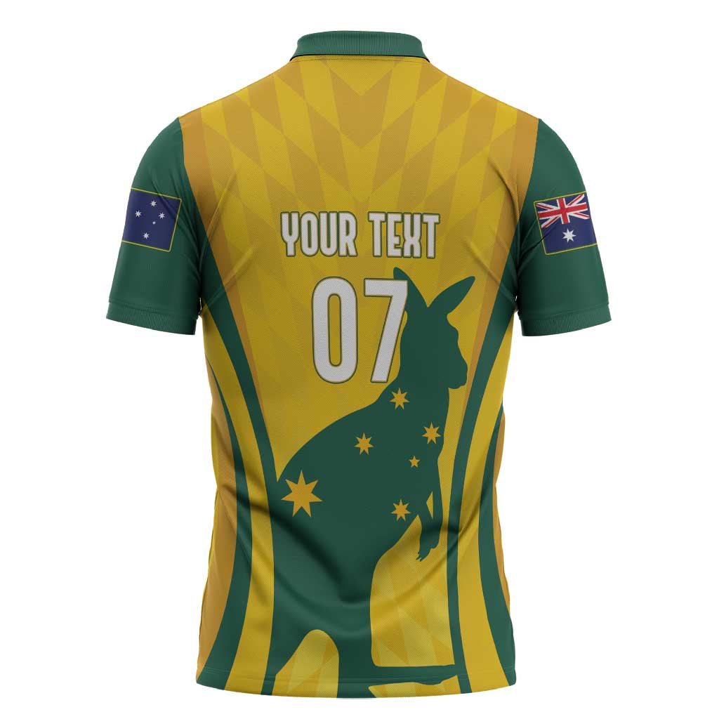 Australia Socceroos Custom Zipper Polo Shirt 2026 Forever Golden - Wonder Print Shop