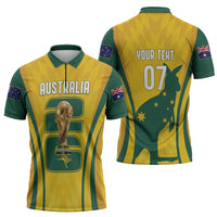 Australia Socceroos Custom Zipper Polo Shirt 2026 Forever Golden - Wonder Print Shop