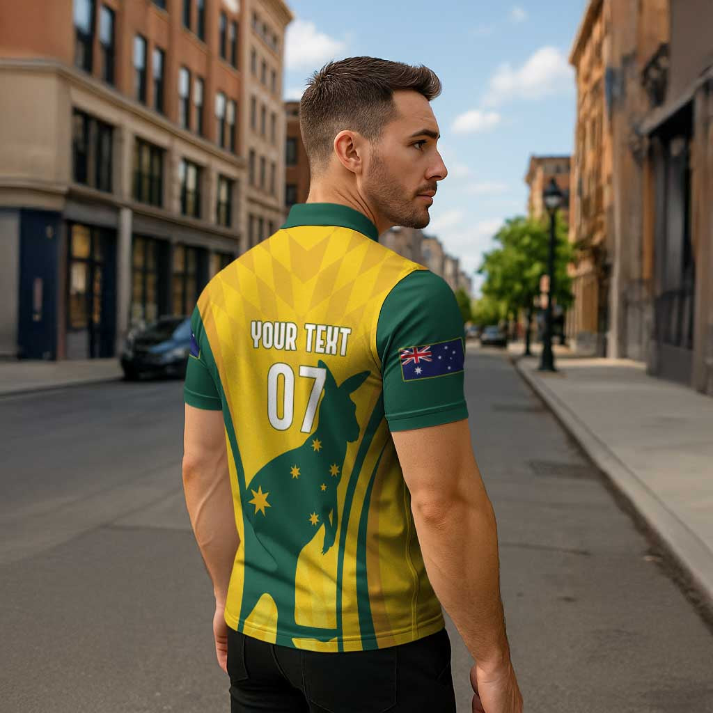 Australia Socceroos Custom Zipper Polo Shirt 2026 Forever Golden - Wonder Print Shop