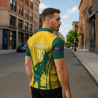 Australia Socceroos Custom Zipper Polo Shirt 2026 Forever Golden - Wonder Print Shop