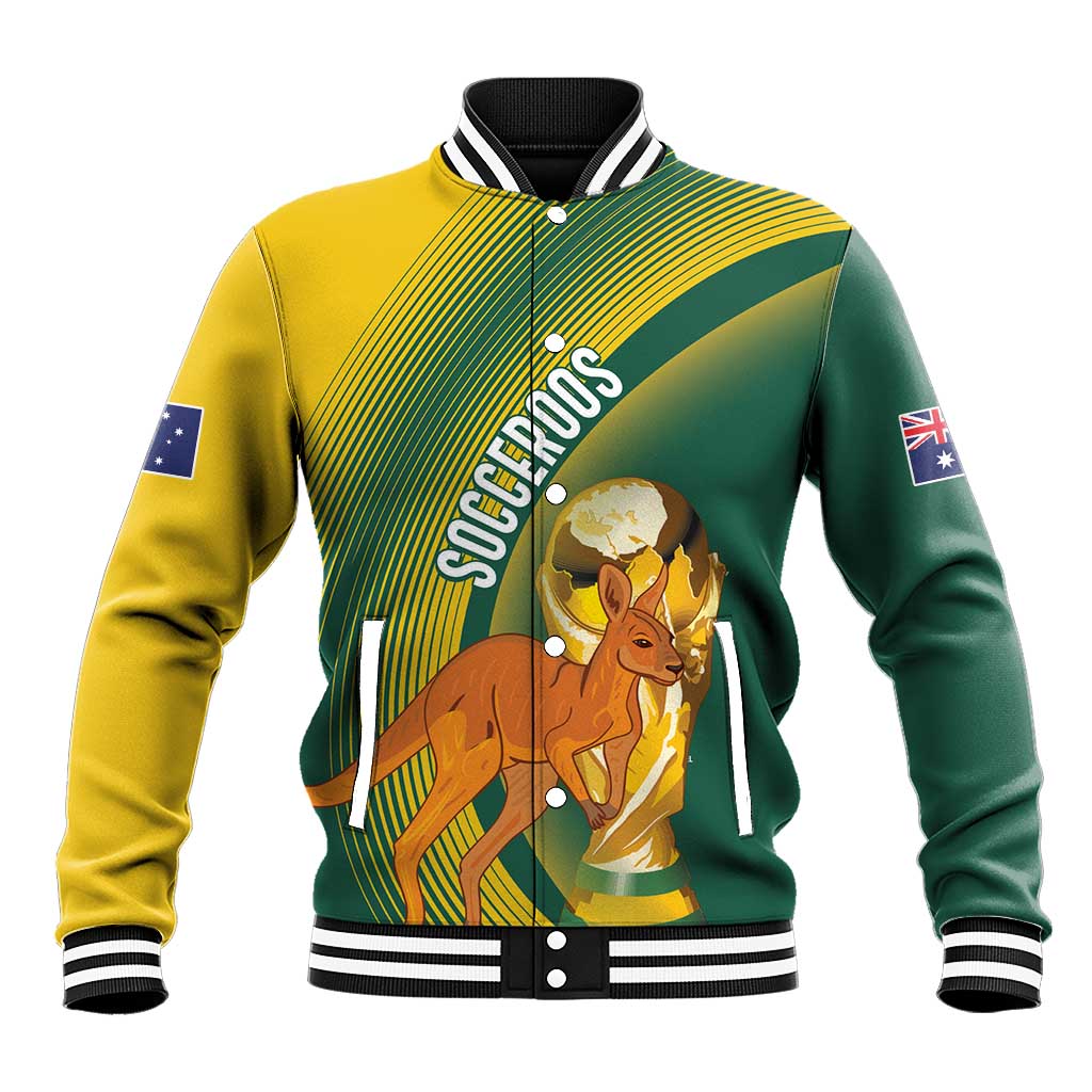 Australia Socceroos WC2026 Custom Baseball Jacket Golden Champions - Wonder Print Shop