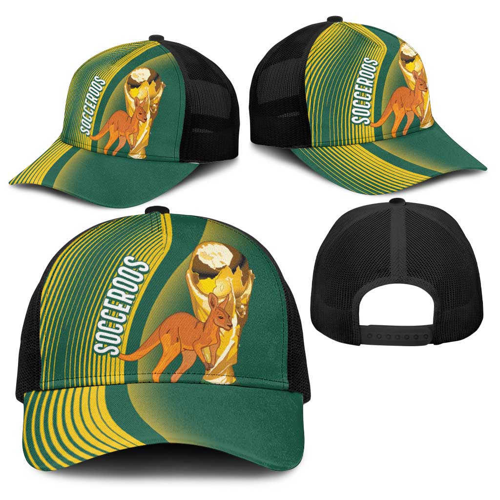 Australia Socceroos WC2026 Custom Baseball Net Cap Golden Champions - Wonder Print Shop