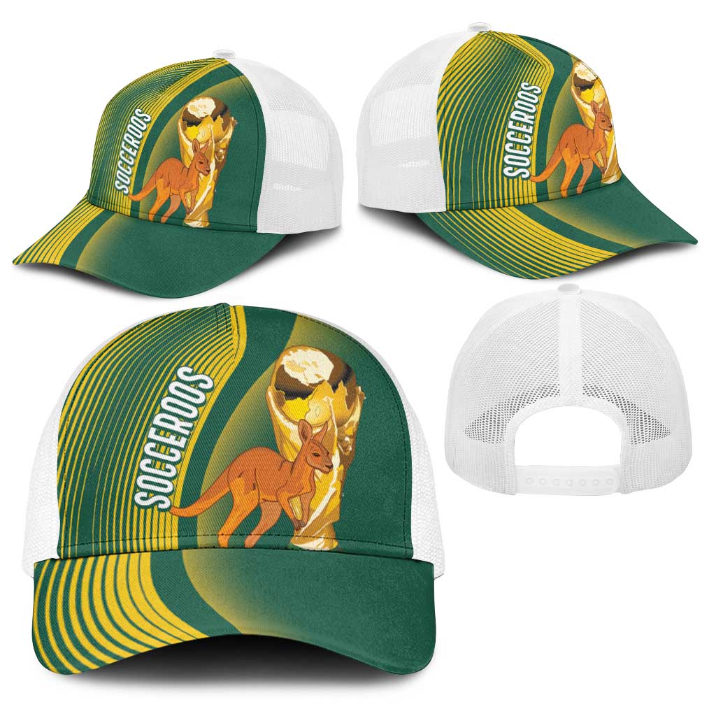 Australia Socceroos WC2026 Custom Baseball Net Cap Golden Champions - Wonder Print Shop