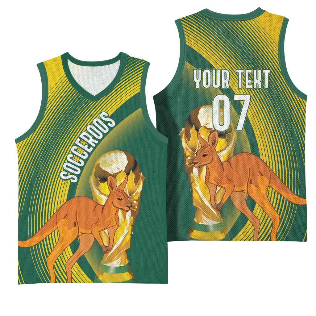 Australia Socceroos WC2026 Custom Basketball Jersey Golden Champions - Wonder Print Shop