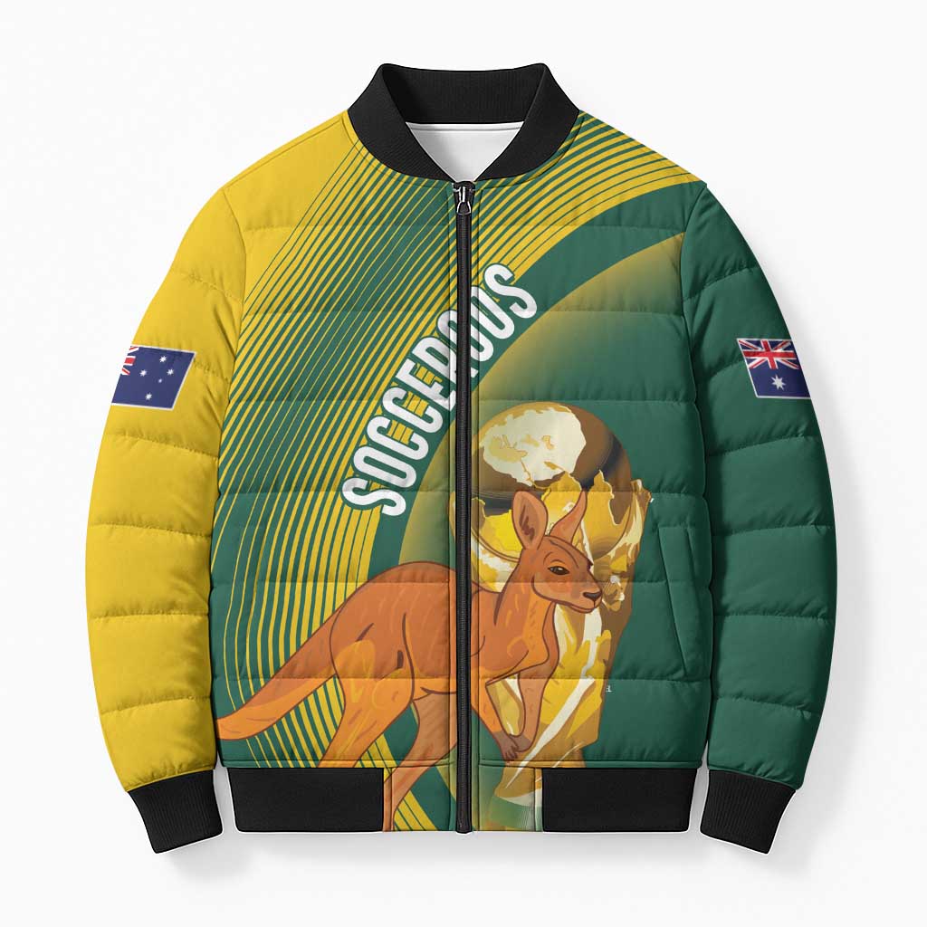 Australia Socceroos WC2026 Custom Bomber Puffer Jacket Golden Champions - Wonder Print Shop