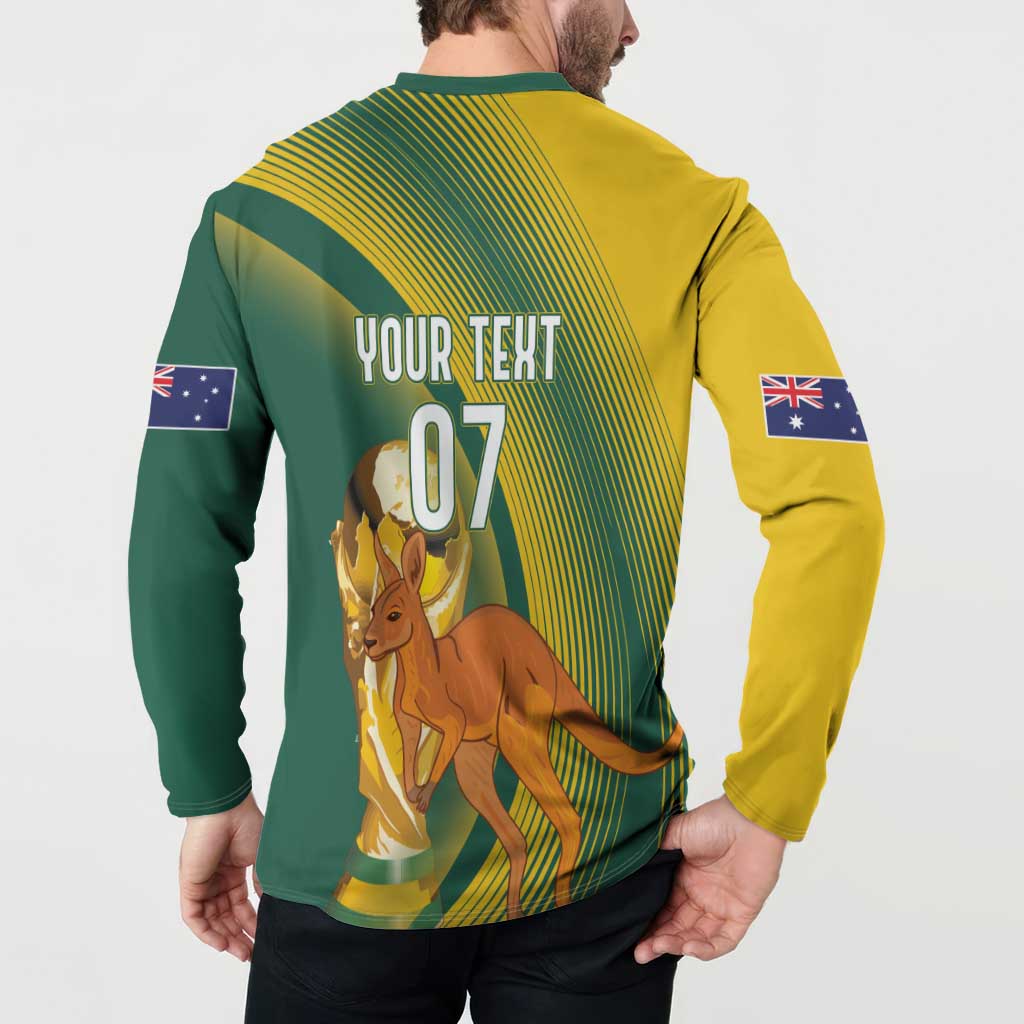 Australia Socceroos WC2026 Custom Button Sweatshirt Golden Champions - Wonder Print Shop