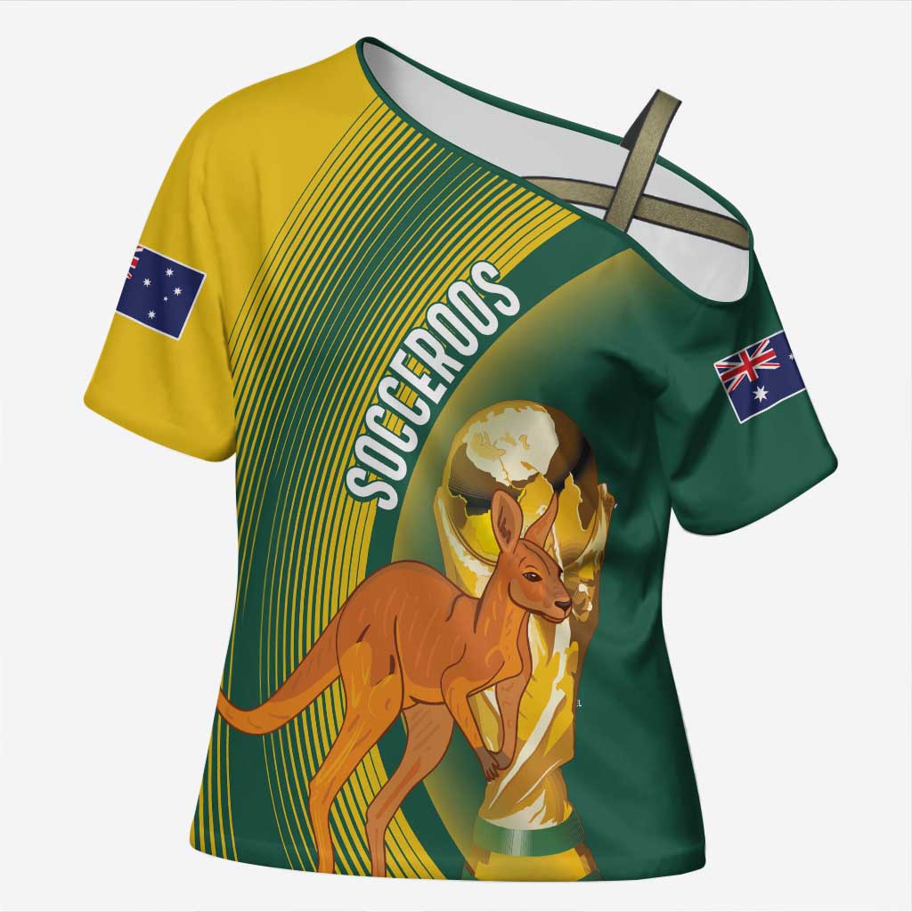 Australia Socceroos WC2026 Custom Cross Shoulder Shirt Golden Champions - Wonder Print Shop