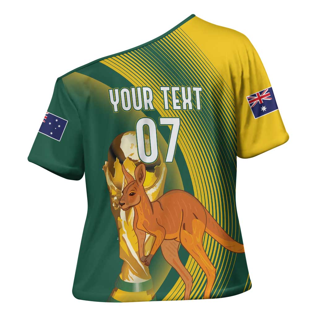 Australia Socceroos WC2026 Custom Cross Shoulder Shirt Golden Champions - Wonder Print Shop